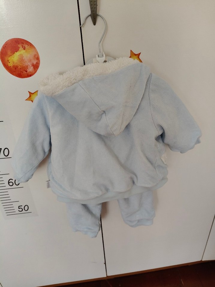 Mavi Kürklü Erkek Bebek Tulumu - Görsel 4