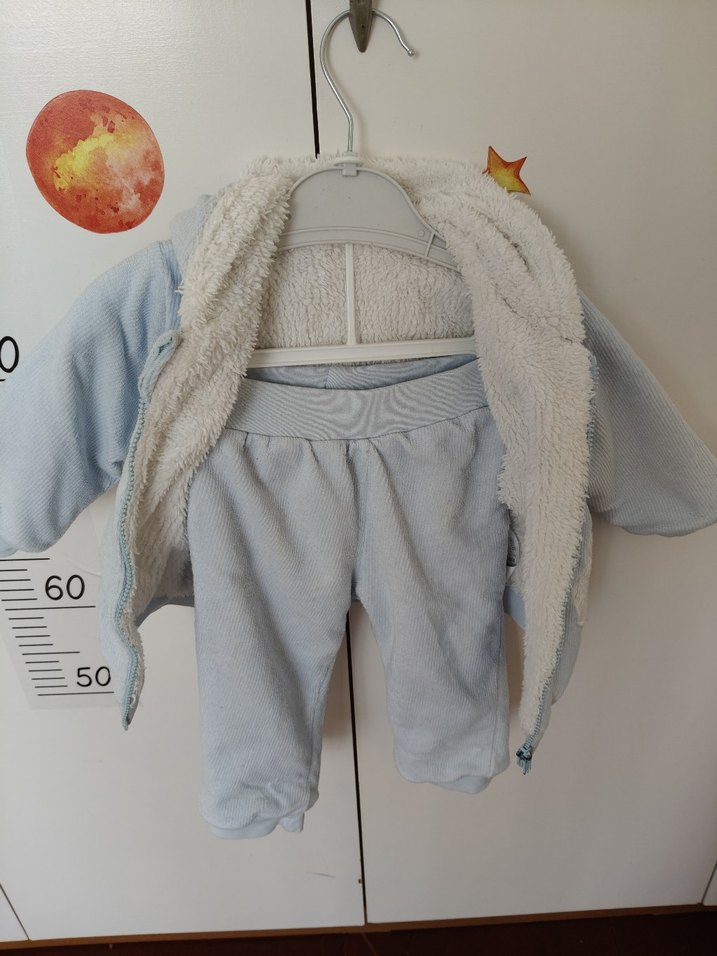 Mavi Kürklü Erkek Bebek Tulumu - Görsel 3