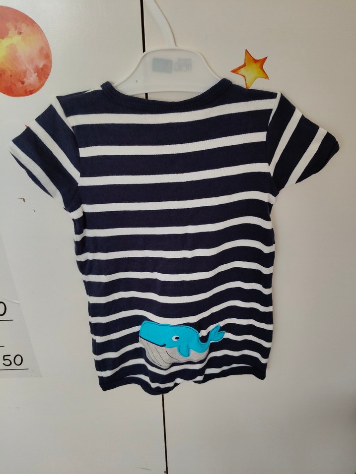 Erkek Çocuk Çizgili Kısa Kollu Pamuklu tulum - Görsel 3