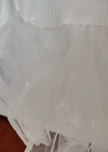 Kız Çocuk Uzun Kollu Beyaz Nakışlı Elbise - Görsel 2