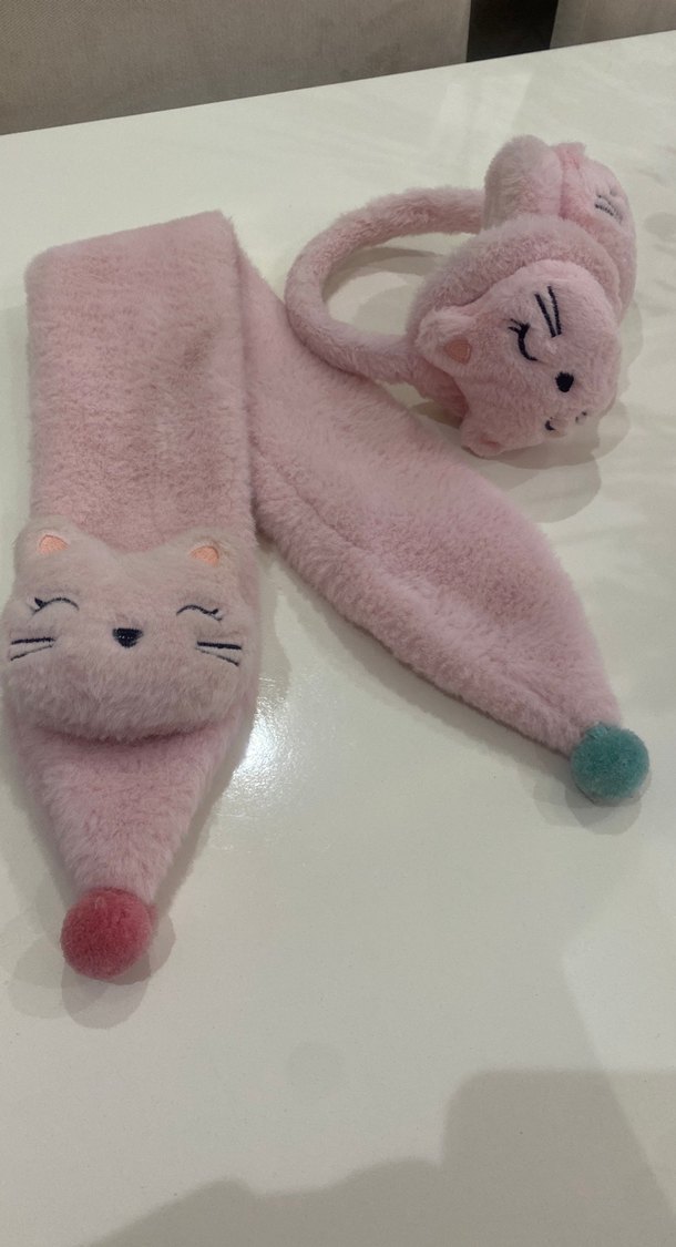 Peluş atkı ve kulaklık - Görsel 5