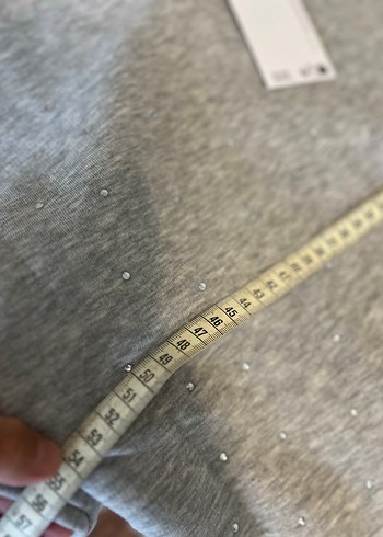 Zara Gri Kadın Pamuklu Bisiklet Yaka Sweatshirt