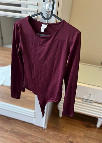 Bordo Kadın Uzun Kollu Basic Bluz