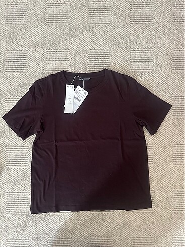 Zara M beden kahverengi tshirt yeni, etiketli