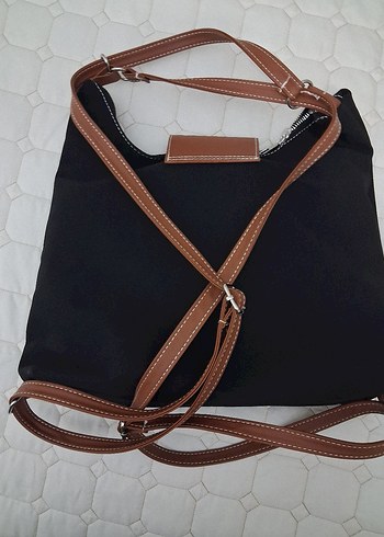 Siyah Tokalı Kadın Teknik Kumaş Omuz Çantası - Görsel 3