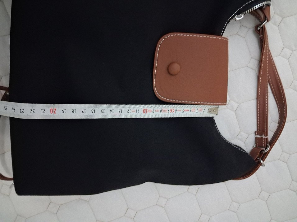 Siyah Tokalı Kadın Teknik Kumaş Omuz Çantası - Görsel 5