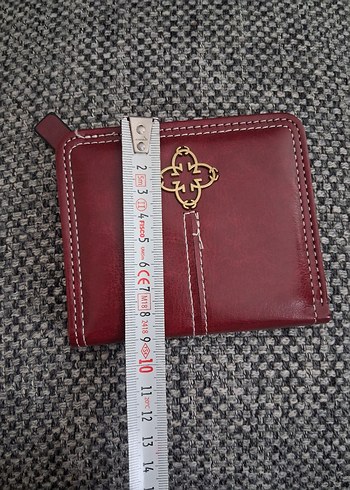 Bordo Deri Kadın Küçük Cüzdan - Görsel 5