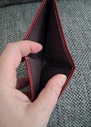 Bordo Deri Kadın Küçük Cüzdan - Görsel 7