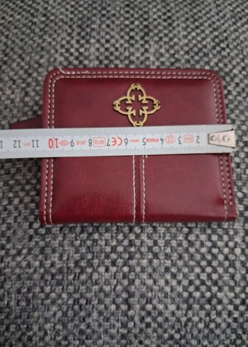 Bordo Deri Kadın Küçük Cüzdan - Görsel 4