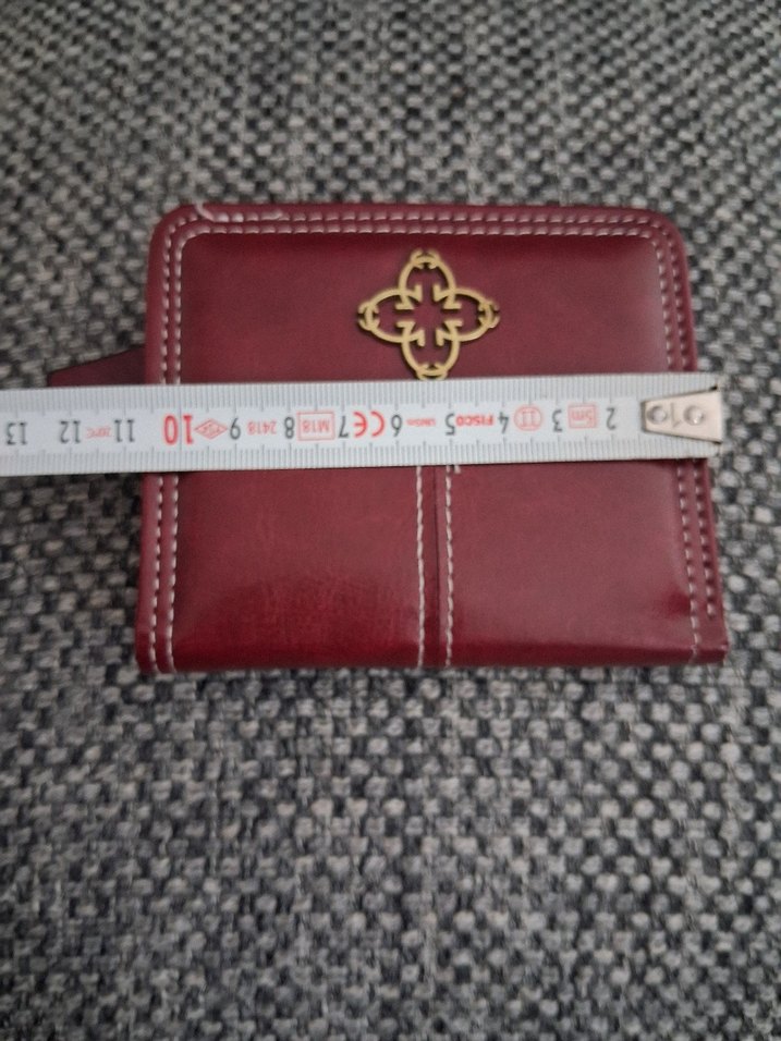 Bordo Deri Kadın Küçük Cüzdan - Görsel 4