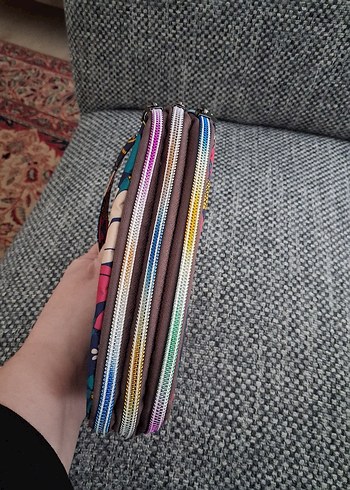 Bohem Renkli Çiçek Desenli Fermuarlı Makyaj Çantası - Görsel 3