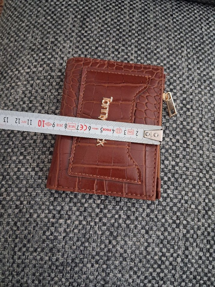 TonnyBlack Kahverengi Yılan Derisi Desenli Kadın Cüzdan - Görsel 5