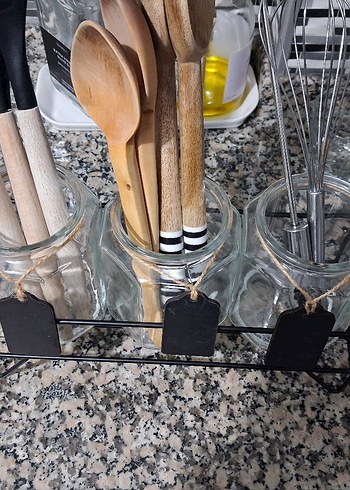 Cam Kavanozlu Mutfak Kaşığı ve Araç Tutucu Karaca - Görsel 2