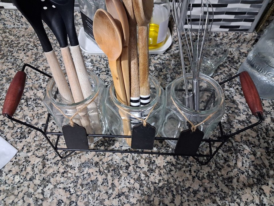 Cam Kavanozlu Mutfak Kaşığı ve Araç Tutucu Karaca - Görsel 2