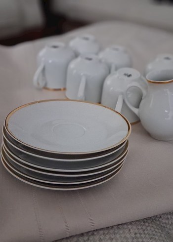 Beyaz Çay Seti Altın Detaylı EPİAG MARKA - Görsel 2