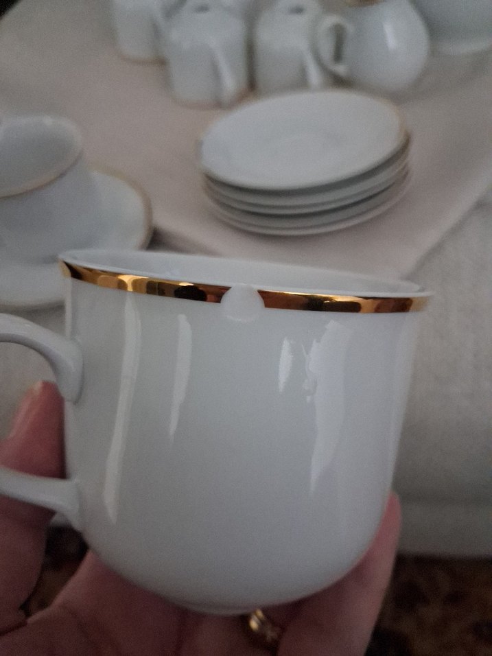 Beyaz Çay Seti Altın Detaylı EPİAG MARKA - Görsel 4