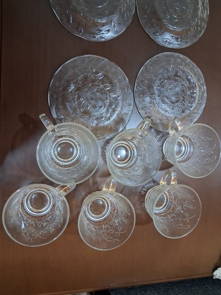 Şeffaf Desenli Cam Fincan Takımı 6 lı - Görsel 3