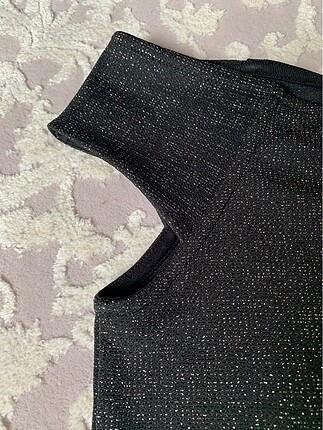 LC Waikiki siyah simli crop bluz