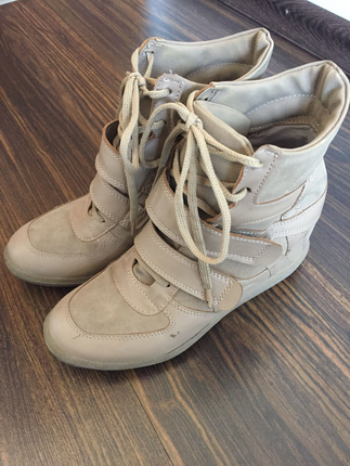 37 Beden ten rengi Renk Bambi gizli topuklu sneakers