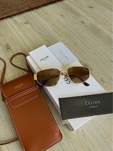 Celine kahverengi gold çerçeve gözlük