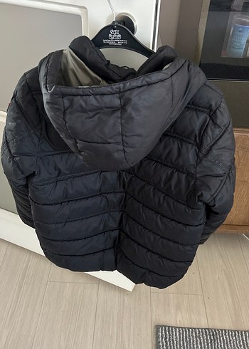 Benetton Erkek Çocuk Kapüşonlu Fermuarlı siyah Mont - Görsel 3