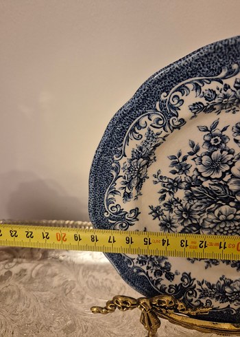 Beden Mavi Çiçek desenli