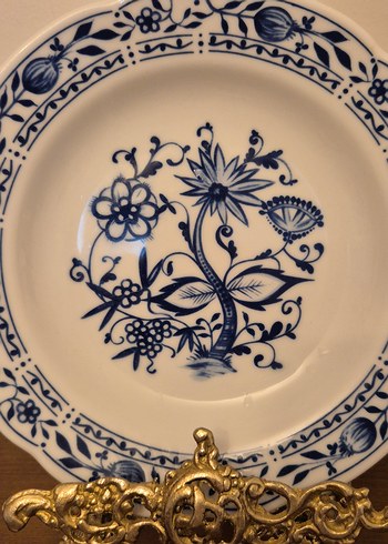 Mavi Çiçek Desenli Klasik Tabak - Görsel 3