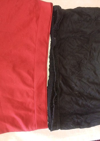 Kırmızı Mini Saten Şort - Görsel 2