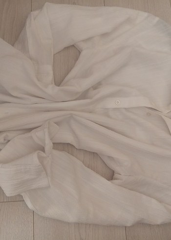 Beyaz Saten Gömlek, Uzun Kollu, Ofis Şıklığı - Görsel 2