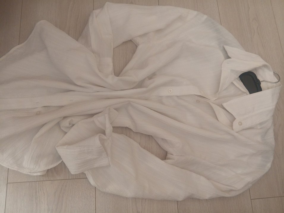 Beyaz Saten Gömlek, Uzun Kollu, Ofis Şıklığı - Görsel 2