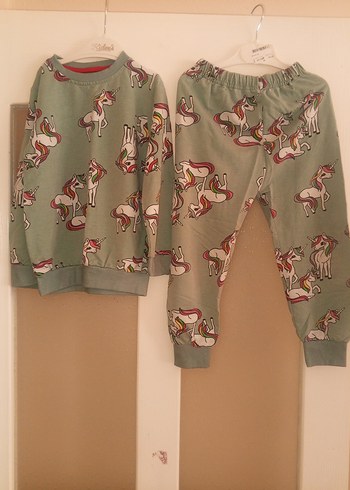 Unicorn Baskılı Gri Kız Eşofman Takımı - Görsel 3