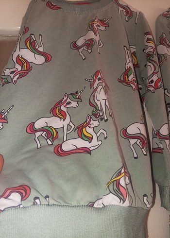 Unicorn Baskılı Gri Kız Eşofman Takımı - Görsel 4