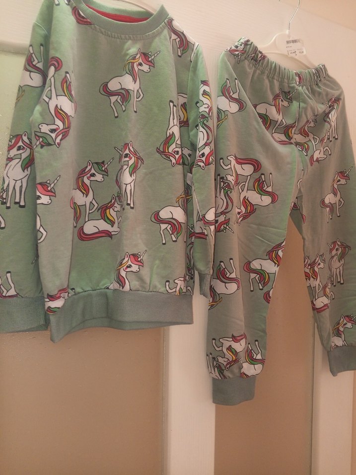Unicorn Baskılı Gri Kız Eşofman Takımı - Görsel 2