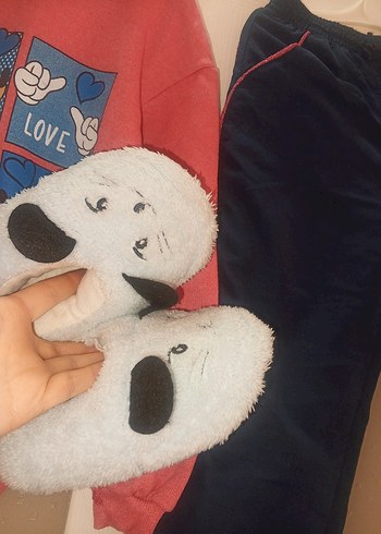 Pembe Baskılı Kız Sweatshirt ve Siyah Eşofman - Görsel 4