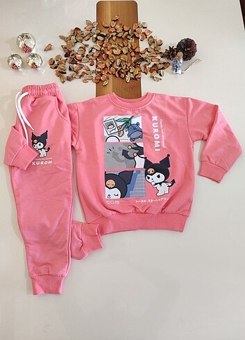 Kuromi baskılı 2iplik kız çocuk takımı