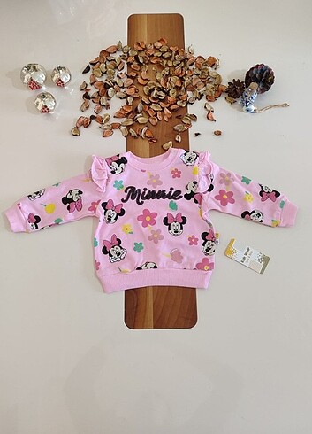 Diğer Minnie mouse baskılı pullu bebek takımı