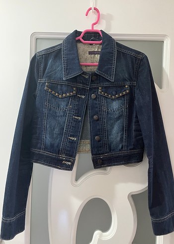 Düğmeli Mavi Denim Ceket