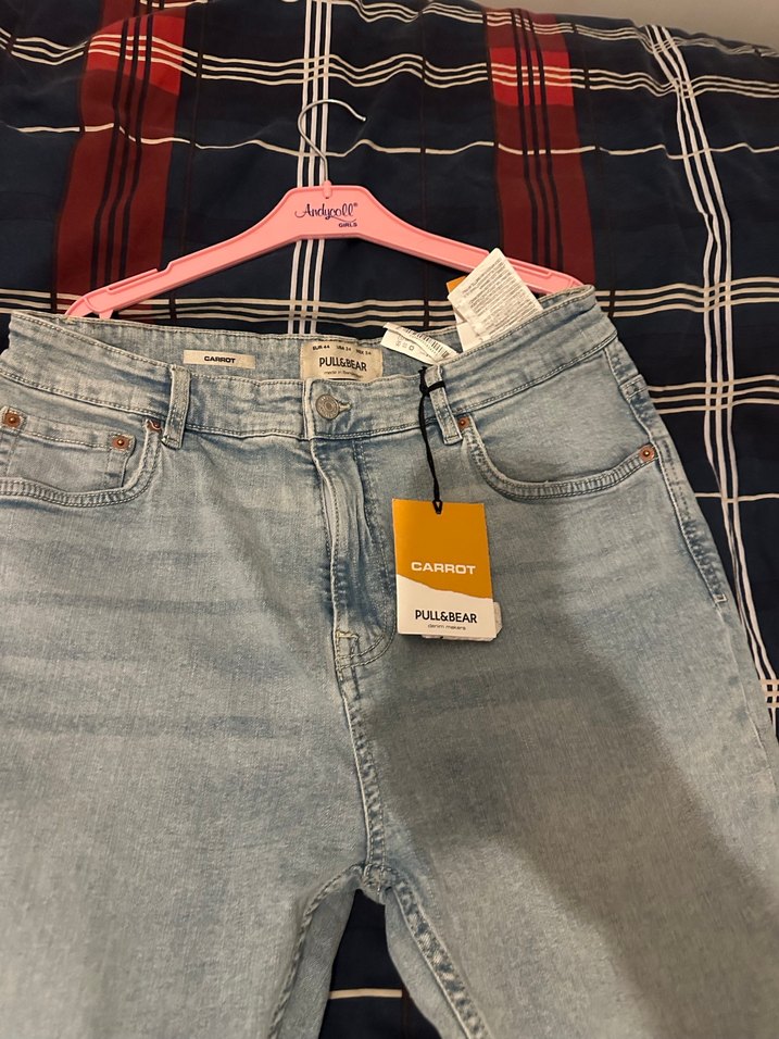 Bol Kesim Midi Boy Mavi Kadın Kot Pantolon - Görsel 2