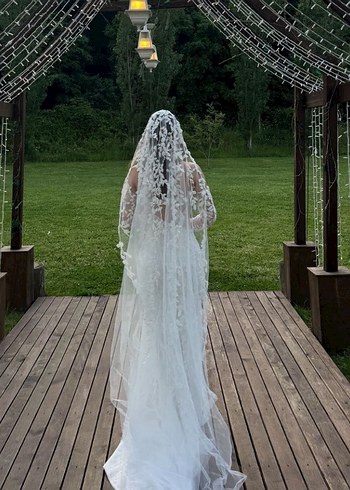 Dantel Kollu Straplez Denizkızı Gelinlik - Görsel 3