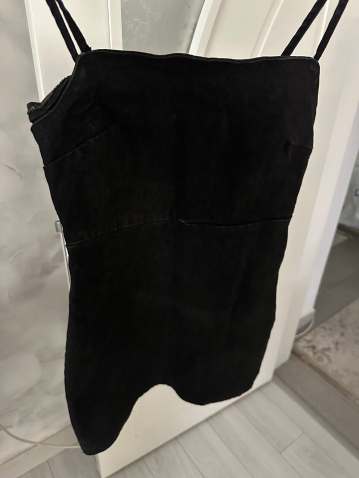 Siyah Straplez Kadın Midi Jumpsuit - Görsel 3