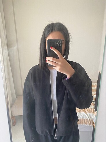 Zara bomber siyah kumaş ceket
