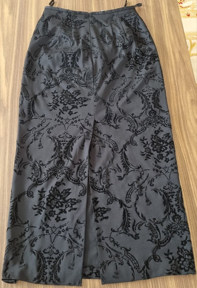 DESENLİ YIRTMAÇLI UZUN ETEK - Görsel 2