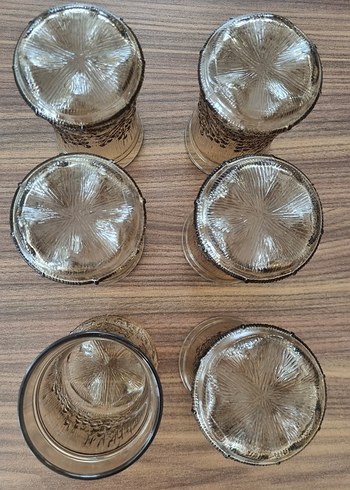 Bej Renkli Desenli Cam Bardak - Görsel 3