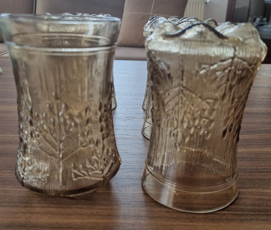 Bej Renkli Desenli Cam Bardak - Görsel 2