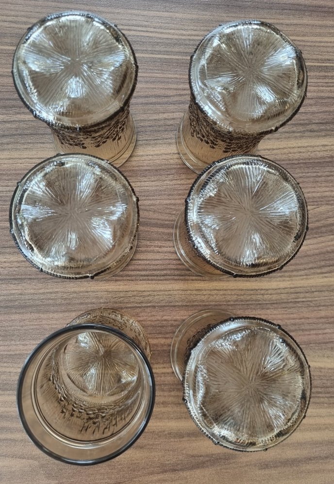 Bej Renkli Desenli Cam Bardak - Görsel 3