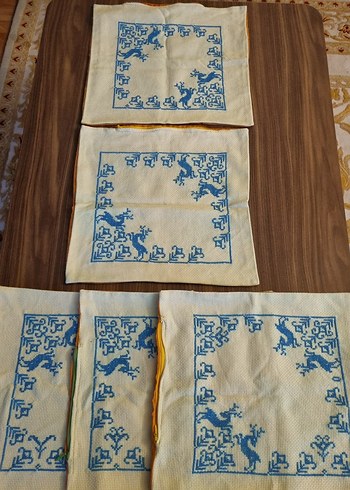 6x kanaviçe İşlemeli Motifli Yastık Kılıfı - Ana görsel