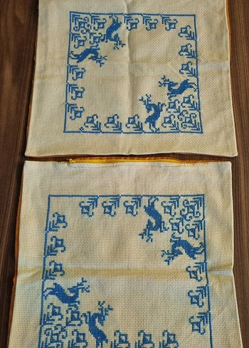 6x kanaviçe İşlemeli Motifli Yastık Kılıfı - Görsel 2