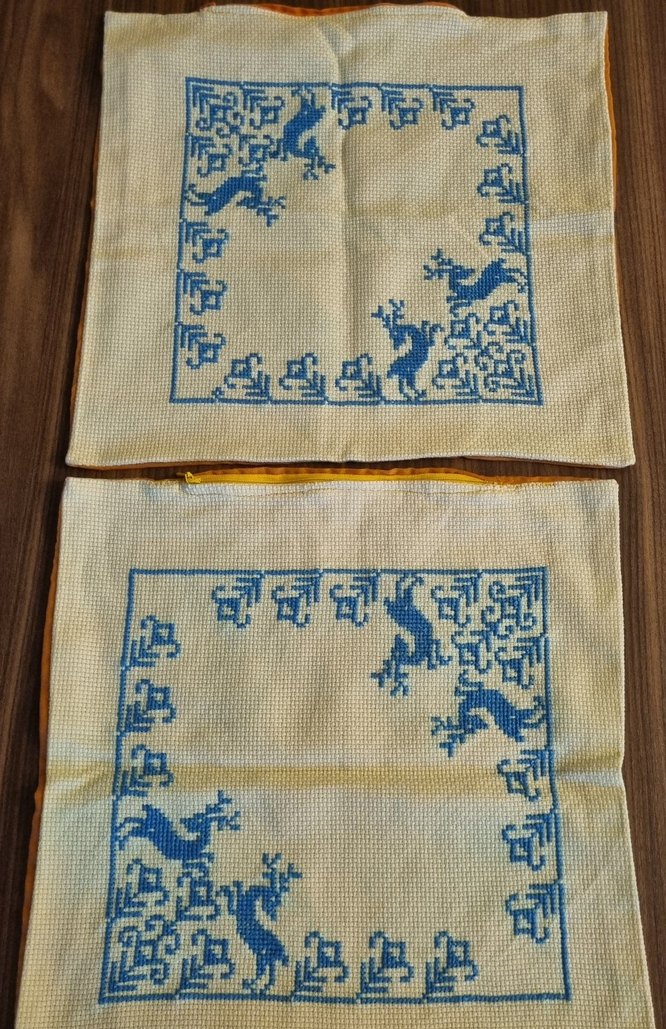 6x kanaviçe İşlemeli Motifli Yastık Kılıfı - Görsel 2