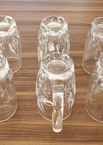 Dekoratif Kulplu Cam Bardak Seti - Görsel 3