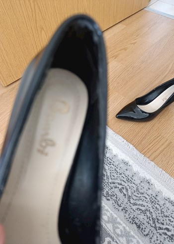 36 Beden siyah Renk Siyah Rugan Stiletto Topuklu Kadın Ayakkabı